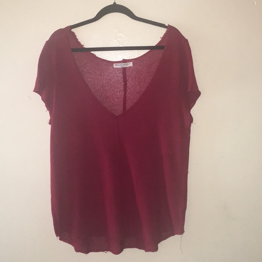 Red knit shirt